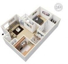 1 Bedroom 1 Bathroom A1r 213 floor plan
